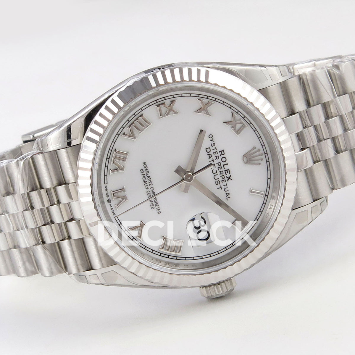 Rolex Datejust 126234 VSF White Roman Jubilee VS3235 V2 replica - horizontal front