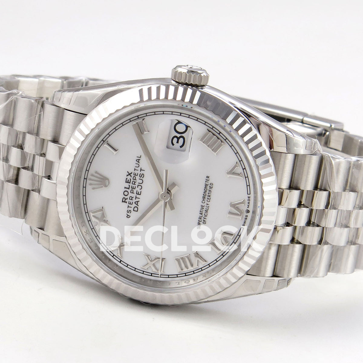 Rolex Datejust 126234 VSF White Roman Jubilee VS3235 V2 replica - horizontal front reverse