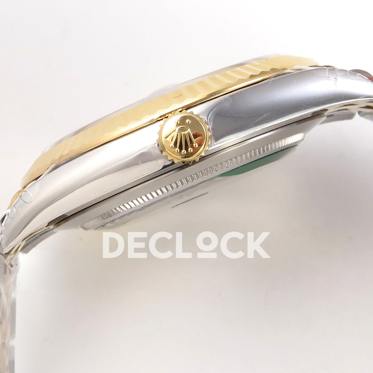 Rolex Datejust 126333 VSF gray green Roman dial two-tone Jubilee replica - crown side