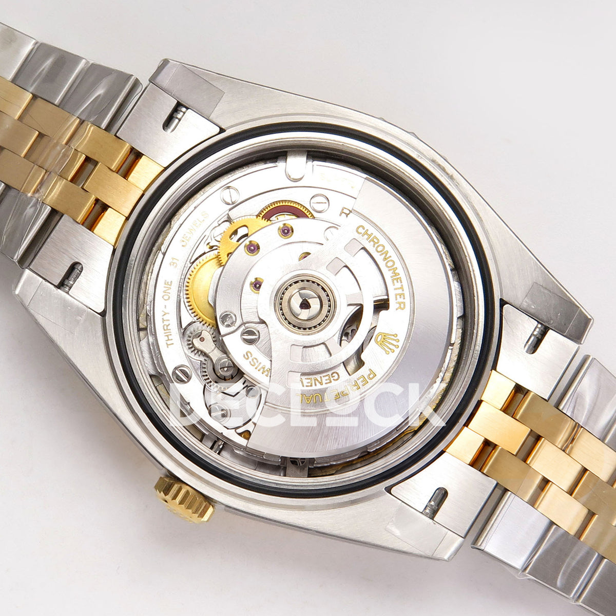 Rolex Datejust 126333 VSF gray green Roman dial two-tone Jubilee replica - movement overview one