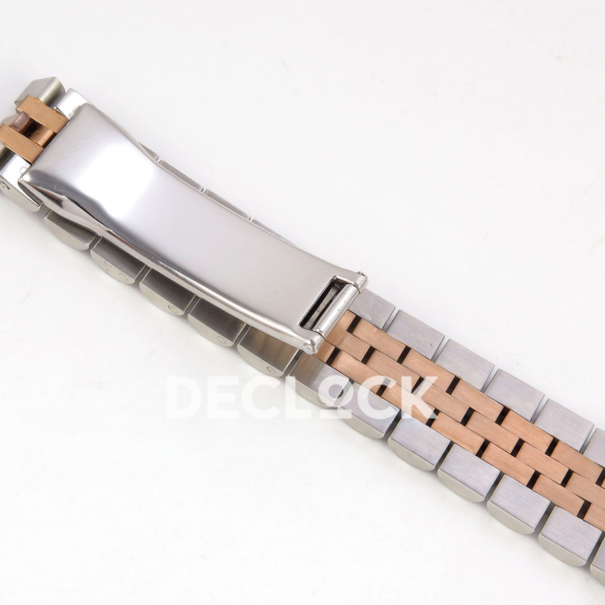 Rolex Datejust 31 278271 White MOP Diamond Rose Two-Tone Jubilee XRF A2236 replica - Underside of the steel and rose-tone Jubilee bracelet with polished clasp