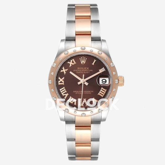 Replica Rolex DateJust 31 278341 ARF 1:1 Best Edition 904L Steel RG Diamonds Dial on SS/RG Jubilee Bracelet ETA 2688 | Declock.
