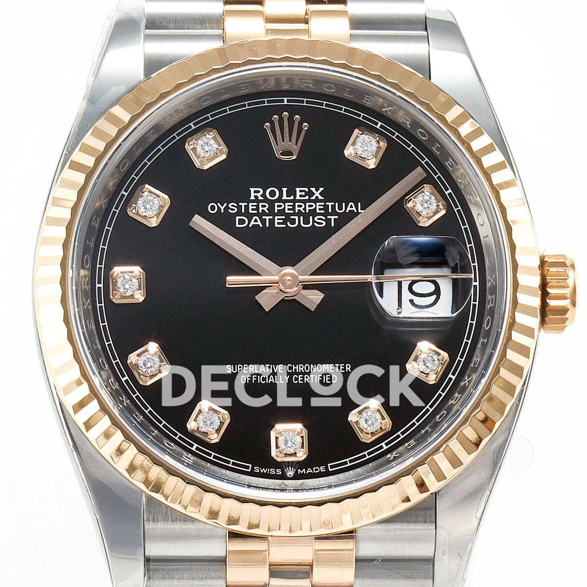 Rolex Datejust 36 126231 Black Diamond Jubilee — λεπτομέρεια καντράν