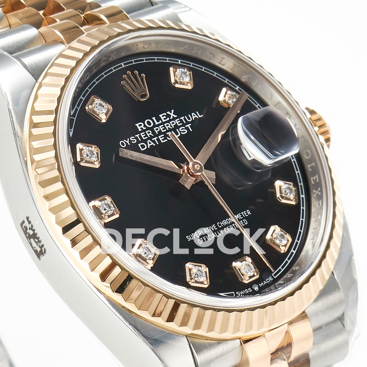 Rolex Datejust 36 126231 Black Diamond Jubilee — λοξή όψη καντράν