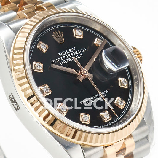 Rolex Datejust 36 126231 Black Diamond Jubilee — λοξή όψη καντράν