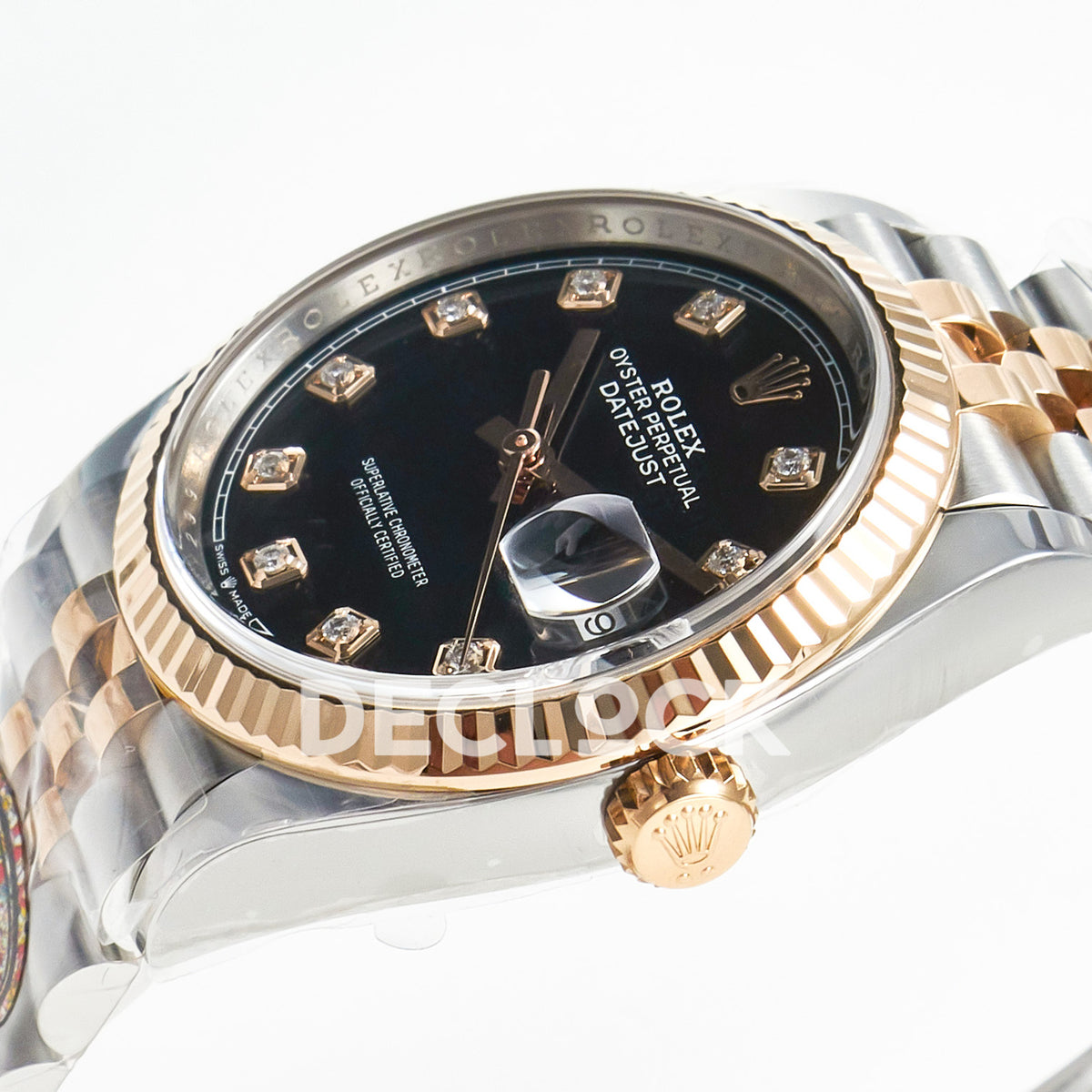 Rolex Datejust 36 126231 Black Diamond Jubilee — πλαϊνή όψη με κορώνα