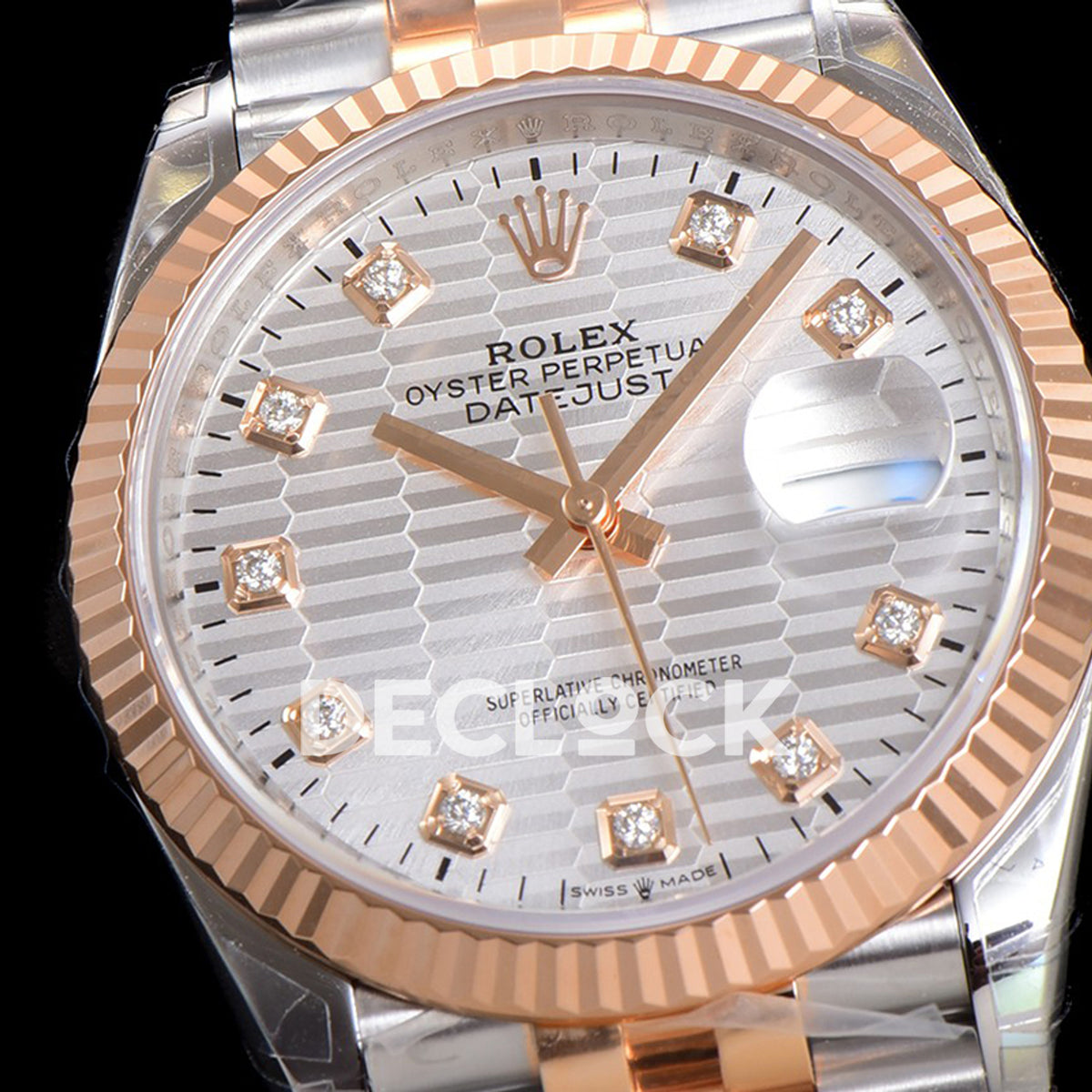 Rolex Datejust 36 126231 Silver Motif Diamond Jubilee — λεπτομέρεια καντράν