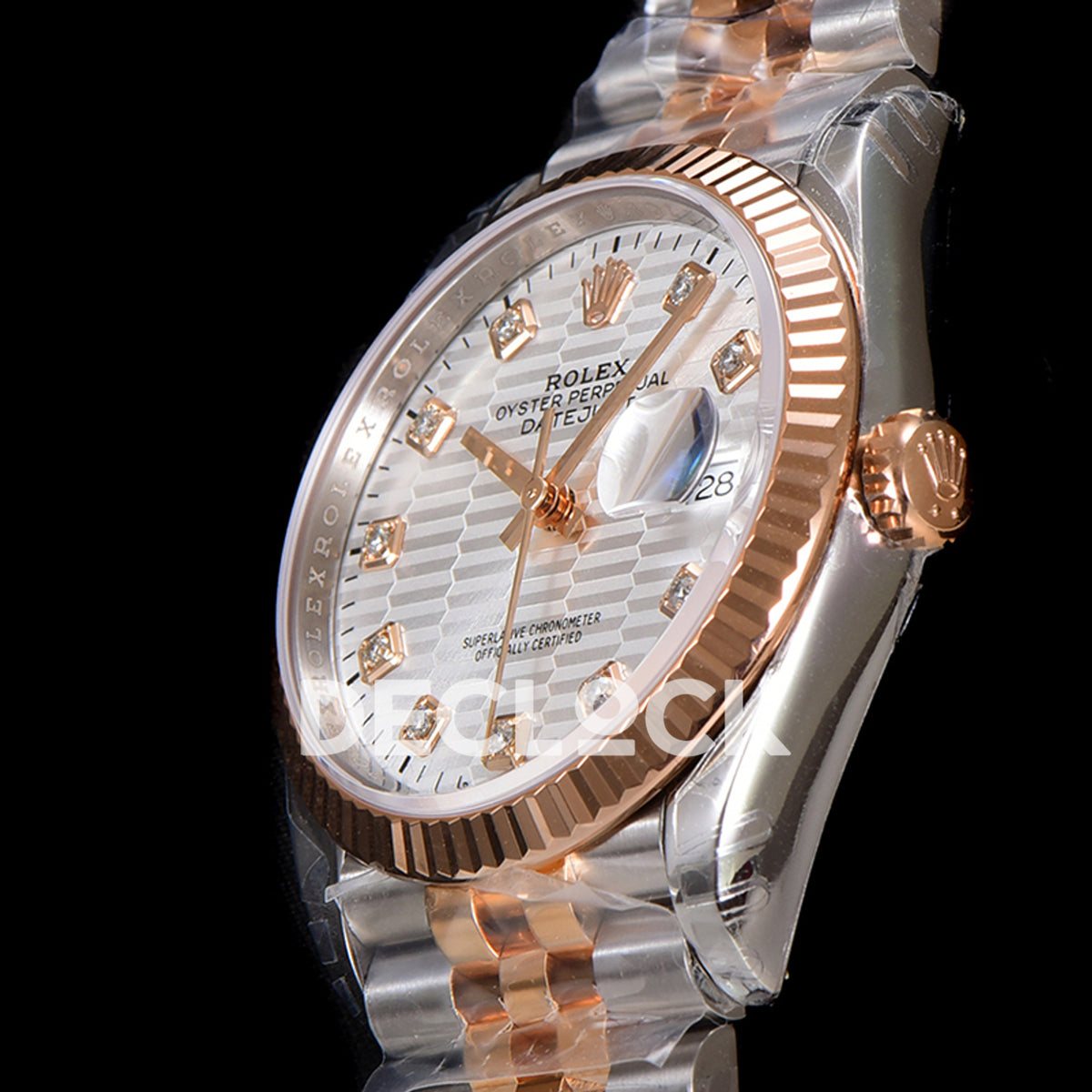 Rolex Datejust 36 126231 Silver Motif Diamond Jubilee — πλαϊνή όψη κάσας