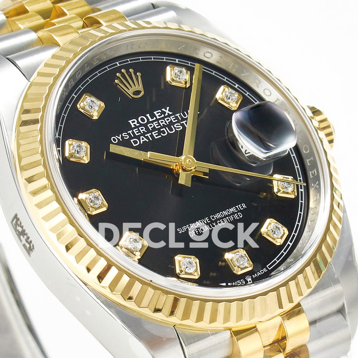 Rolex Datejust 36 126233 Black Diamond Jubilee — λοξή όψη καντράν