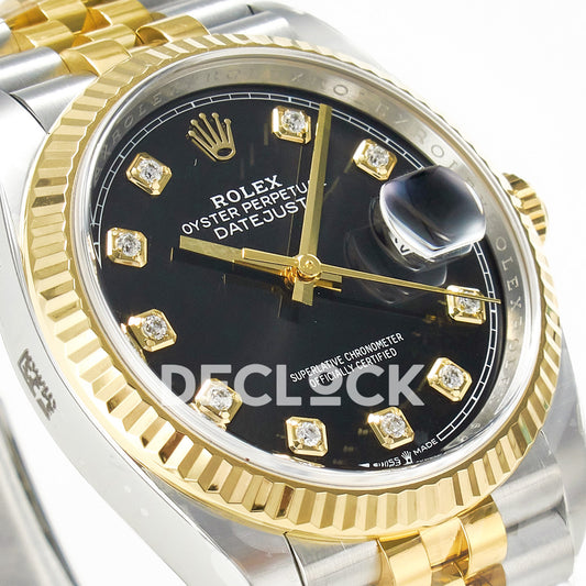 Rolex Datejust 36 126233 Black Diamond Jubilee — λοξή όψη καντράν