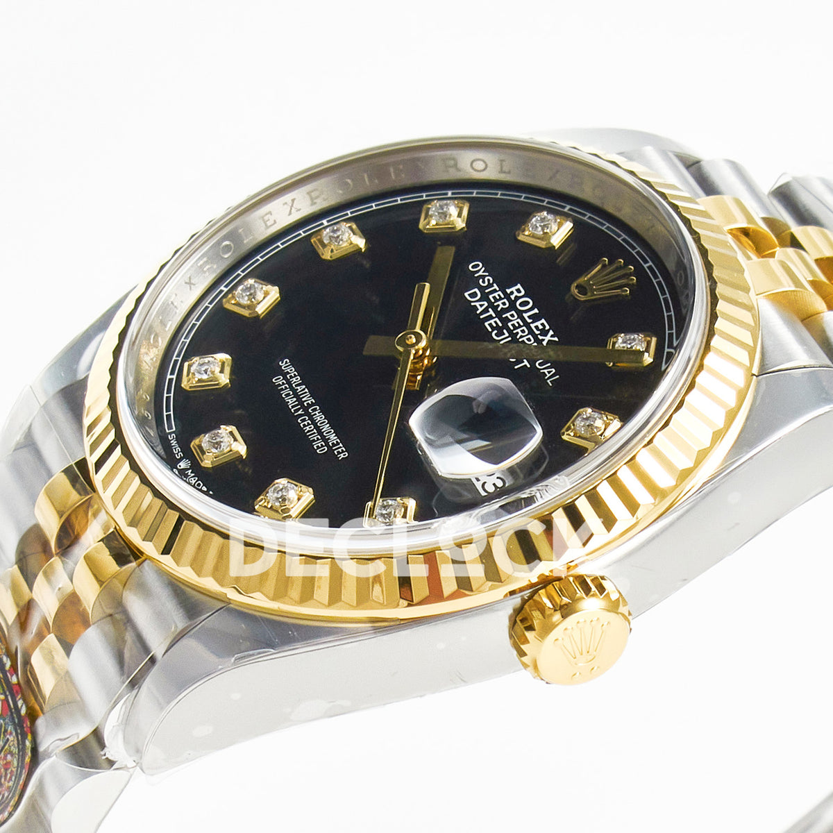Rolex Datejust 36 126233 Black Diamond Jubilee — πλαϊνή όψη με κορώνα