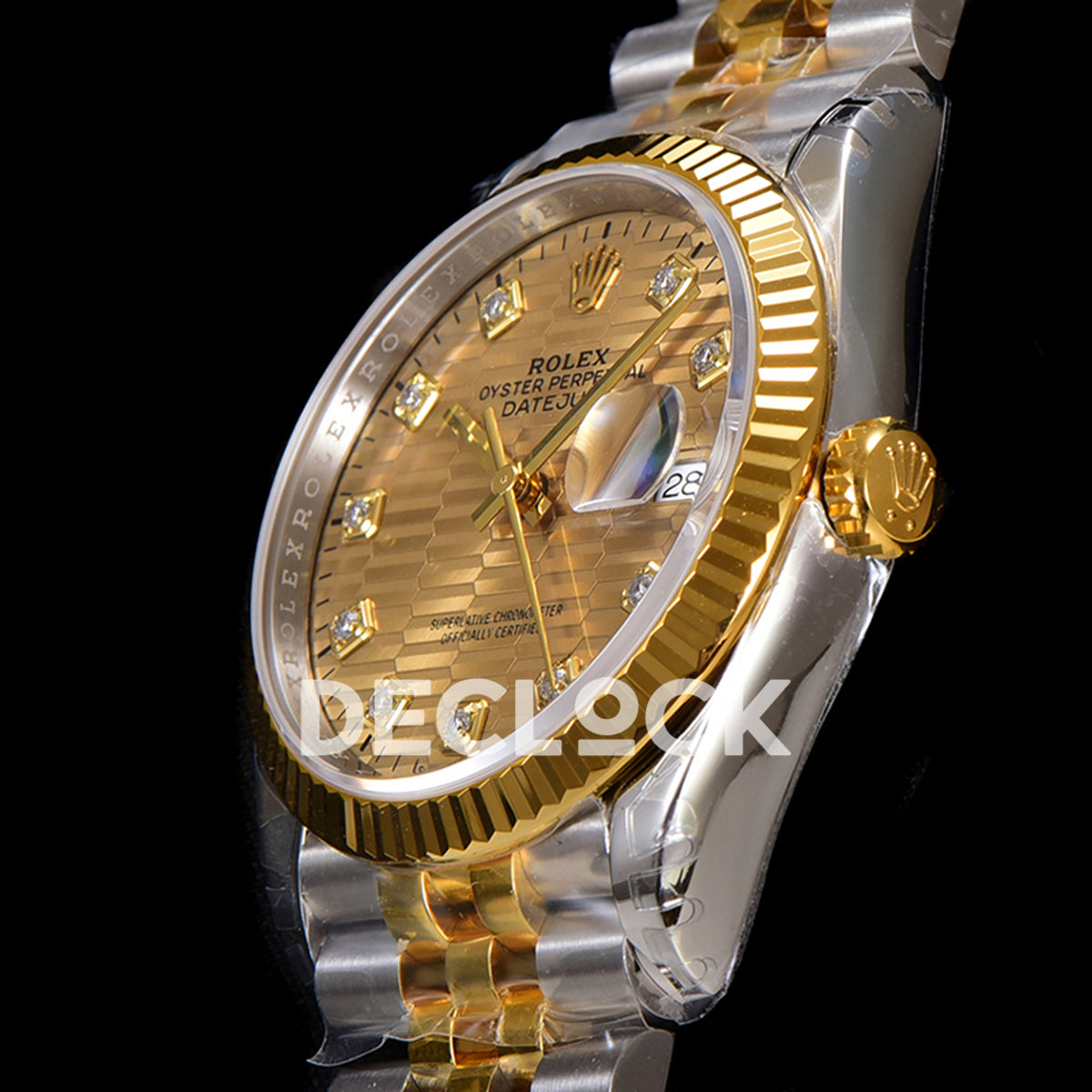Rolex Datejust 36 126233 Champagne Motif Diamond Jubilee — πλαϊνή όψη κάσας