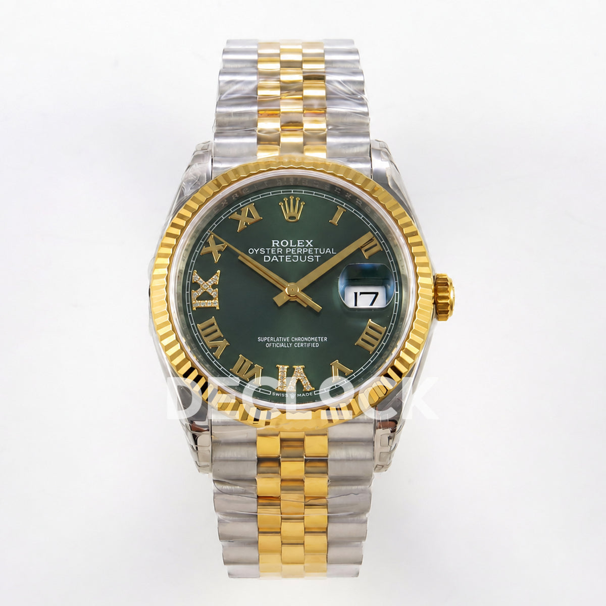 Rolex Datejust 36 126233-0049 VSF green Roman dial two-tone Jubilee VS3235 V2 — front