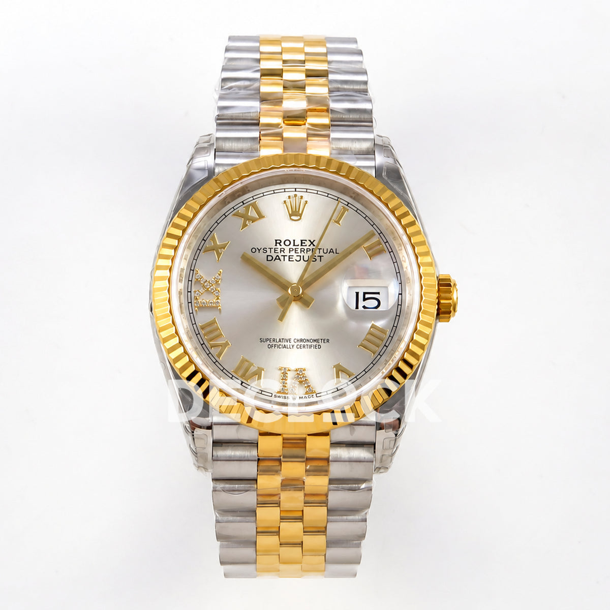 Rolex Datejust 36 126233-0031 VSF silver Roman dial two-tone Jubilee VS3235 V2 — front