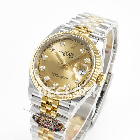 Rolex Datejust 36 126233 YG Diamond Jubilee — λοξή όψη ρολογιού