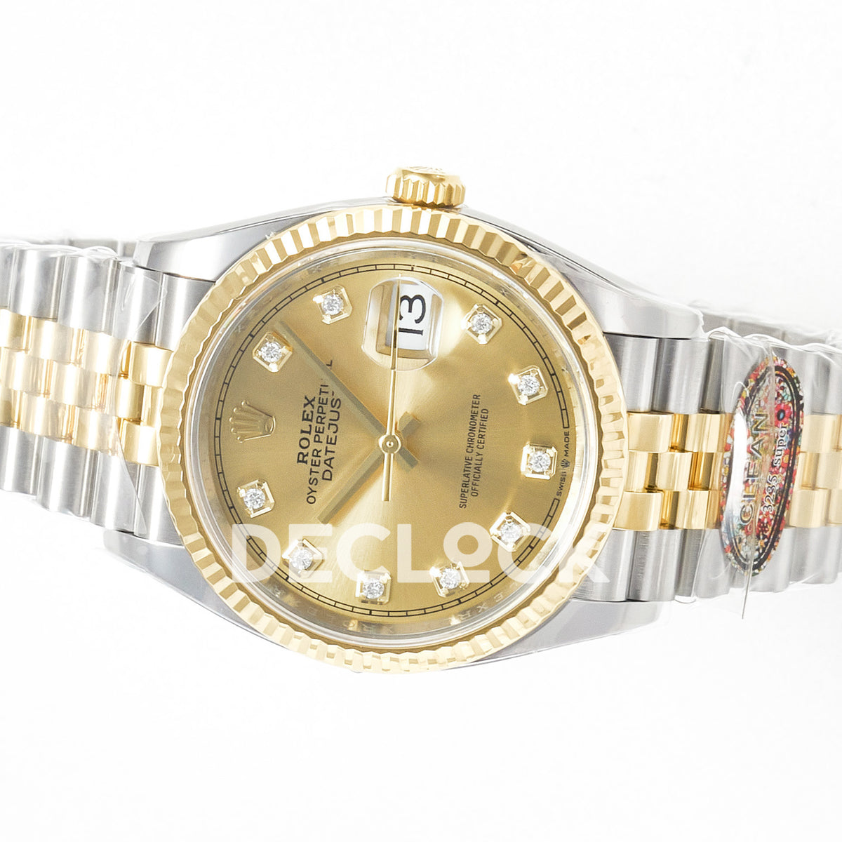 Rolex Datejust 36 126233 YG Diamond Jubilee — οριζόντια όψη