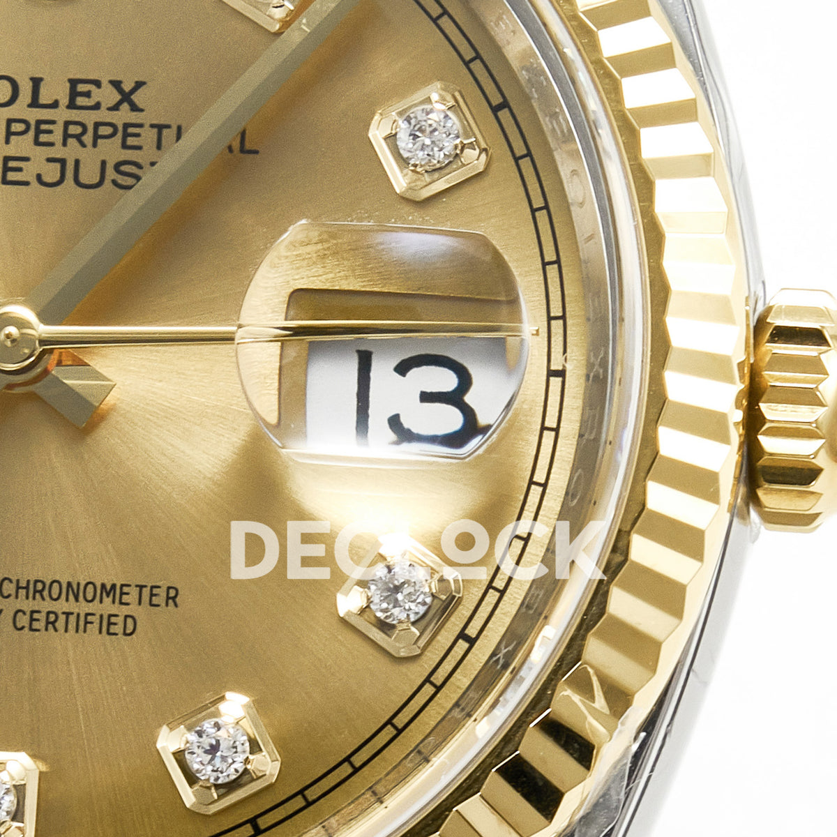 Rolex Datejust 36 126233 YG Diamond Jubilee — λεπτομέρεια δεικτών