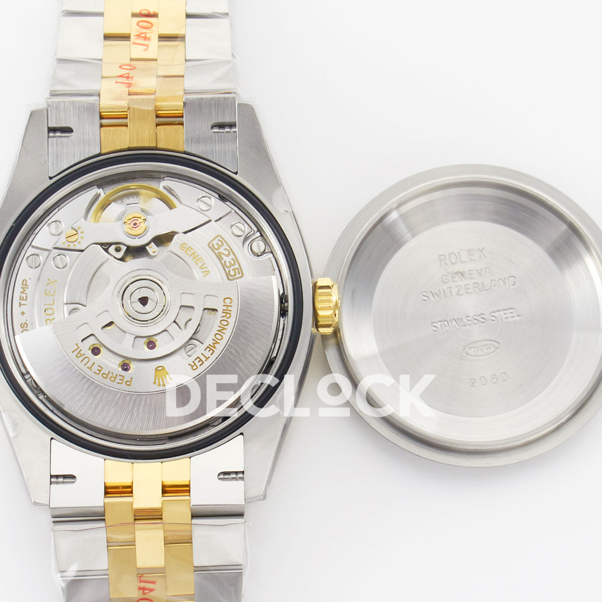 Rolex Datejust 36 126233 YG Diamond Jubilee — μηχανισμός και καπάκι