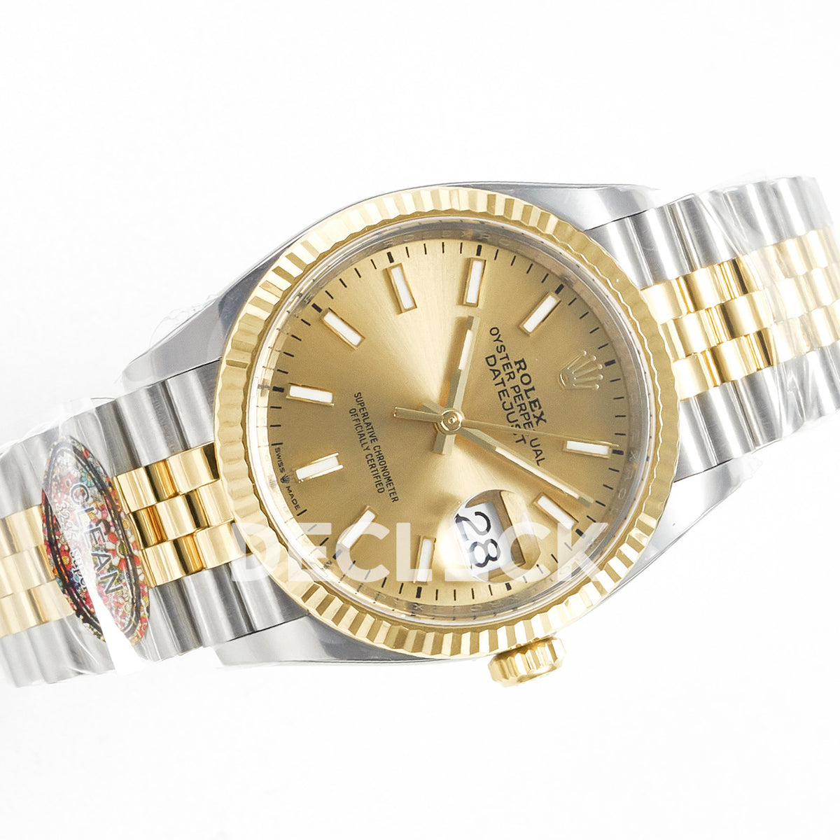 Rolex Datejust 36 126233 YG Stick Jubilee — οριζόντια λοξή όψη