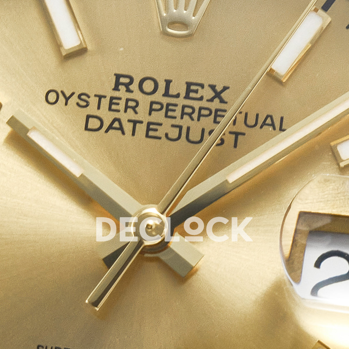 Rolex Datejust 36 126233 YG Stick Jubilee — δείκτες και λογότυπο
