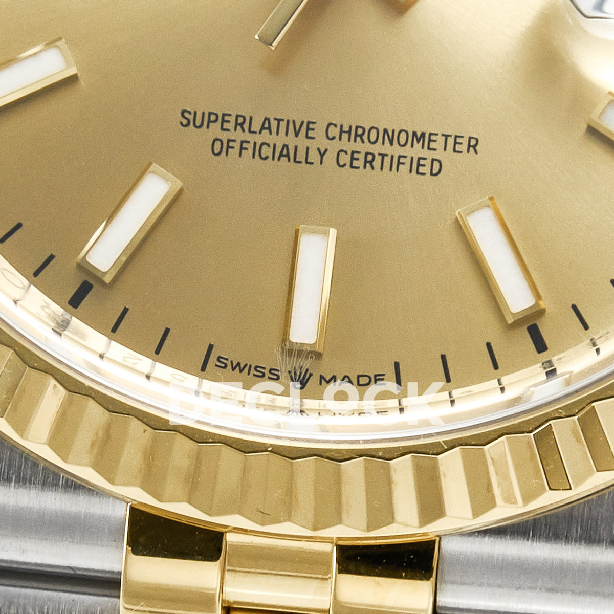 Rolex Datejust 36 126233 YG Stick Jubilee — στεφάνη και καντράν