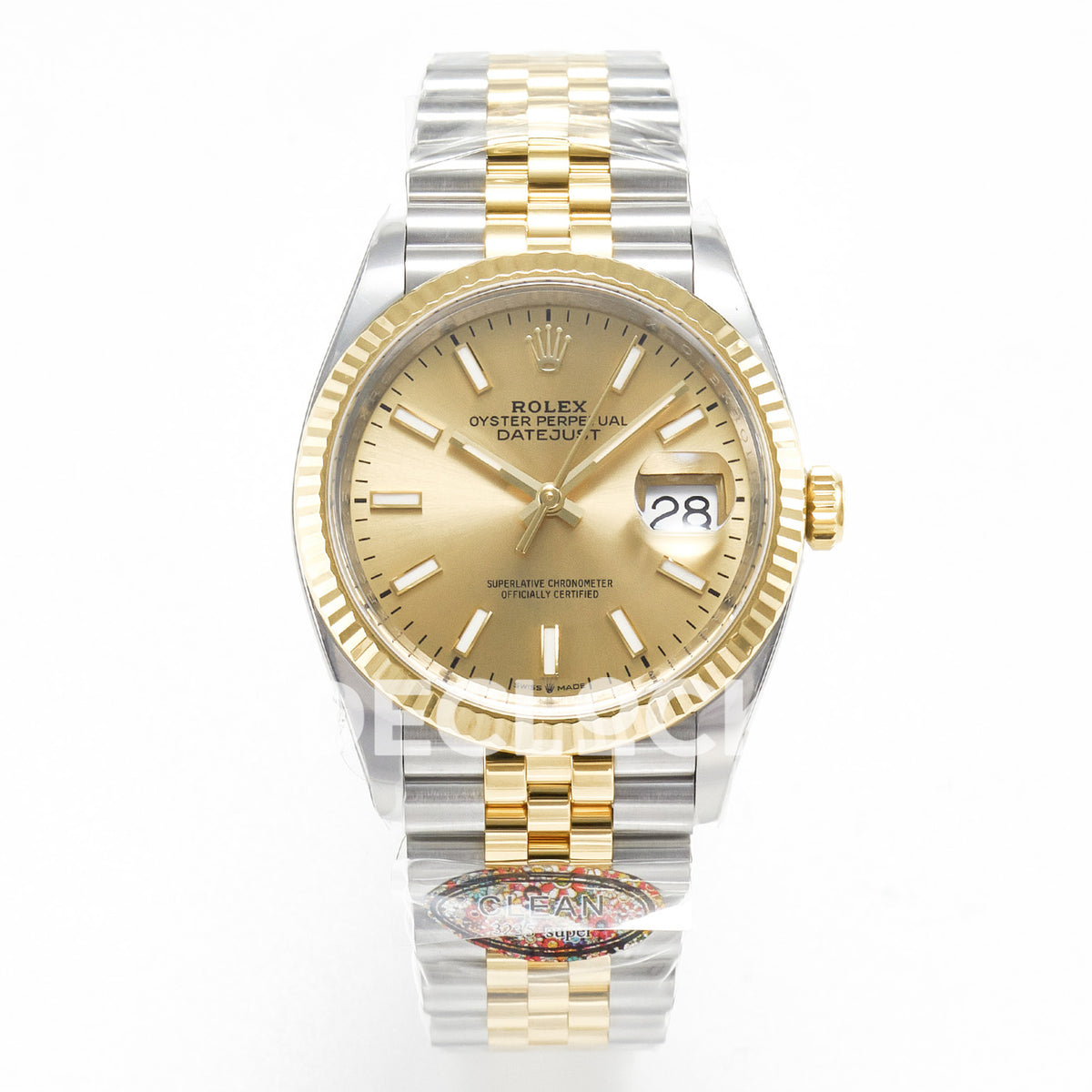 Rolex Datejust 36 126233 YG Stick Jubilee — μπροστινή όψη