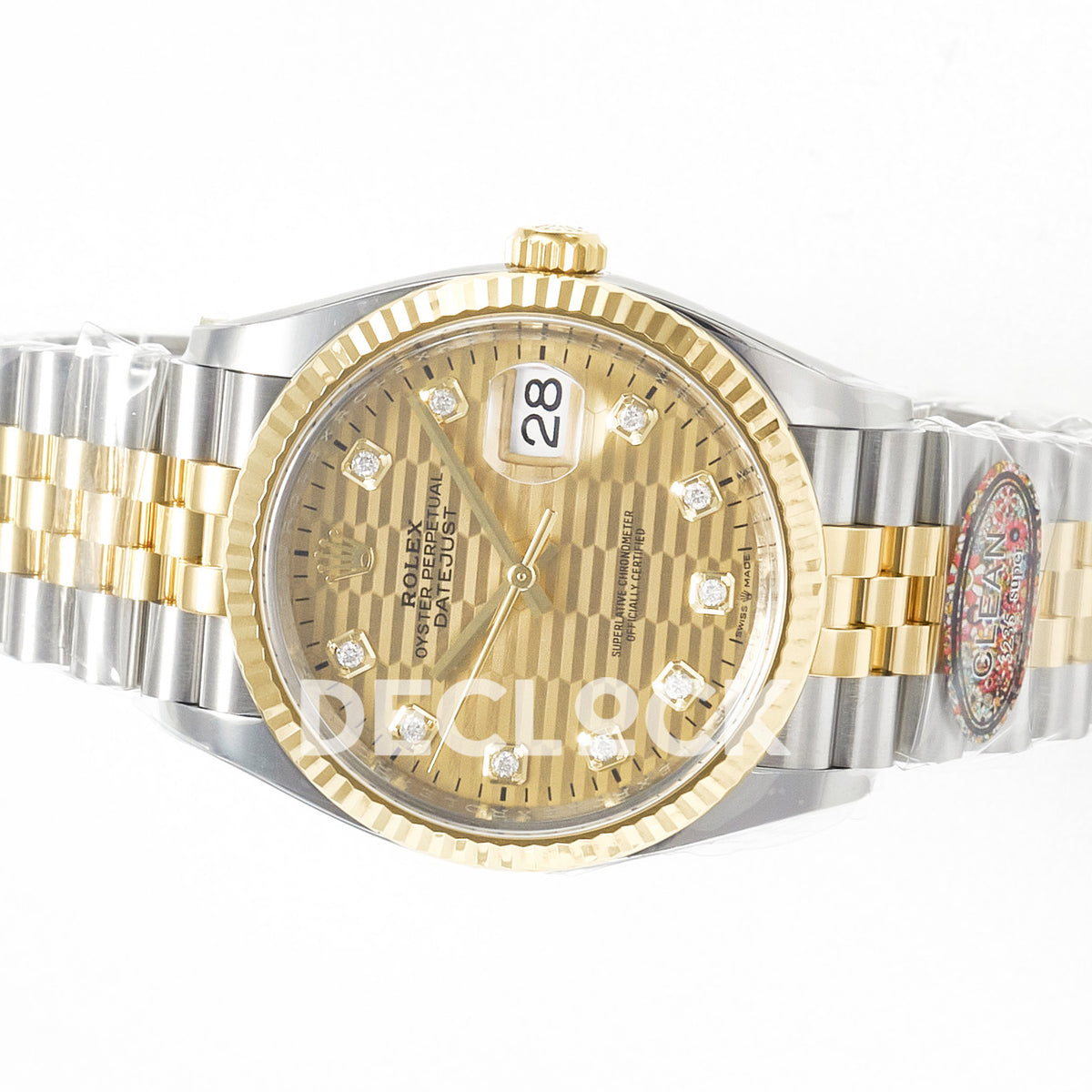 Rolex Datejust 36 126233 YG Textured Diamond Jubilee — οριζόντια όψη