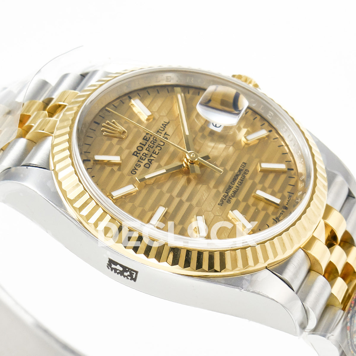 Rolex Datejust 36 126233 YG Textured Stick Jubilee — αντίθετη πλαϊνή όψη