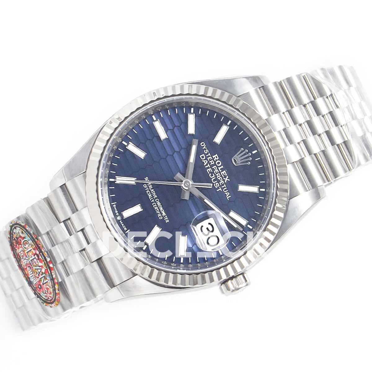 Rolex Datejust 36 126234 Blue Fluted Jubilee — οριζόντια όψη