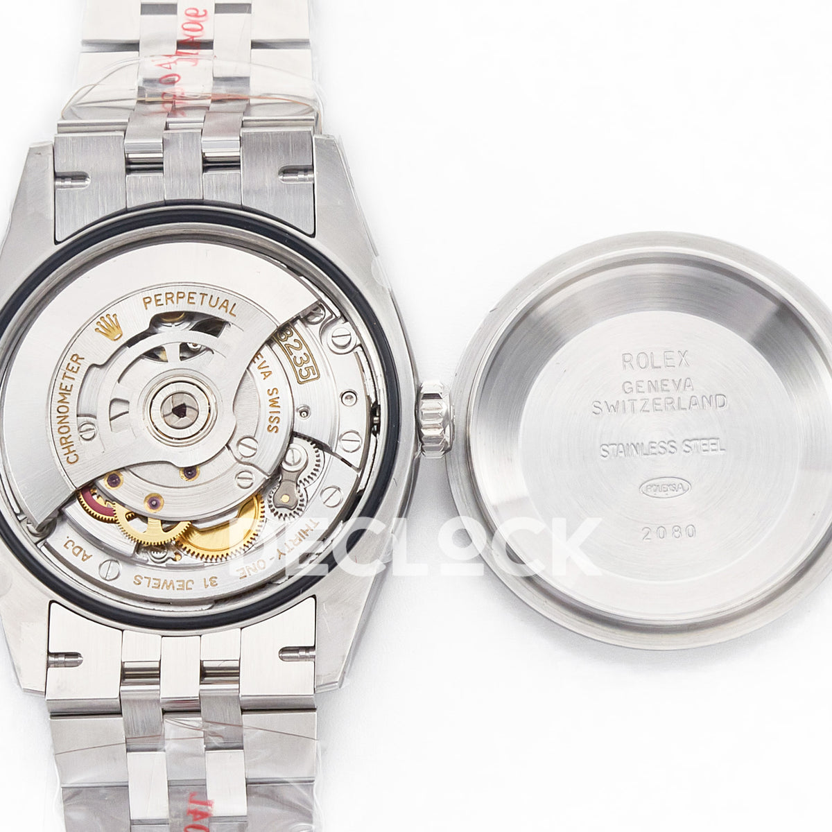 Rolex Datejust 36 126234 Blue Fluted Jubilee — μηχανισμός και καπάκι