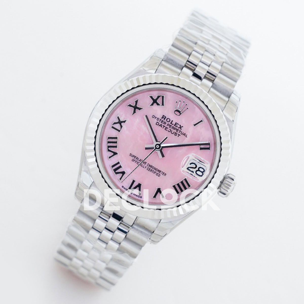 Rolex Datejust 36 126234 Pink MOP Roman Jubilee — λοξή όψη