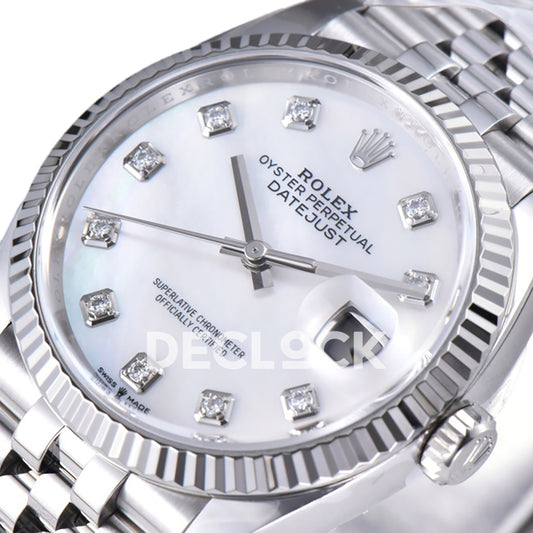 Rolex Datejust 36 126234 White MOP Diamond Jubilee — λοξή όψη