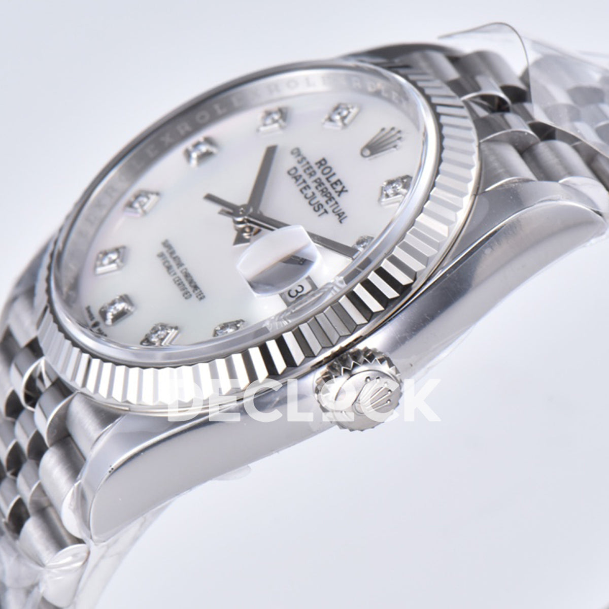 Rolex Datejust 36 126234 White MOP Diamond Jubilee — προφίλ καντράν