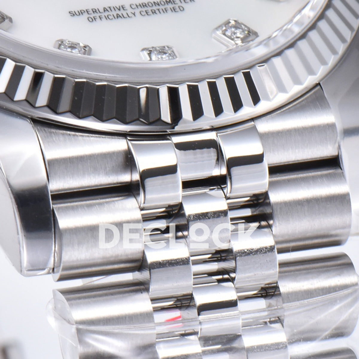 Rolex Datejust 36 126234 White MOP Diamond Jubilee — στεφάνη και μπρασελέ