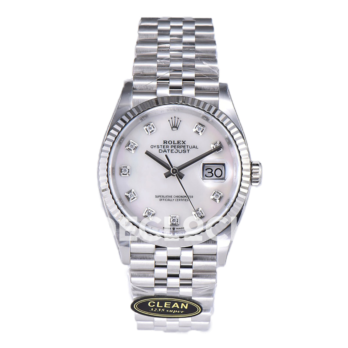 Rolex Datejust 36 126234 White MOP Diamond Jubilee — μπροστινή όψη