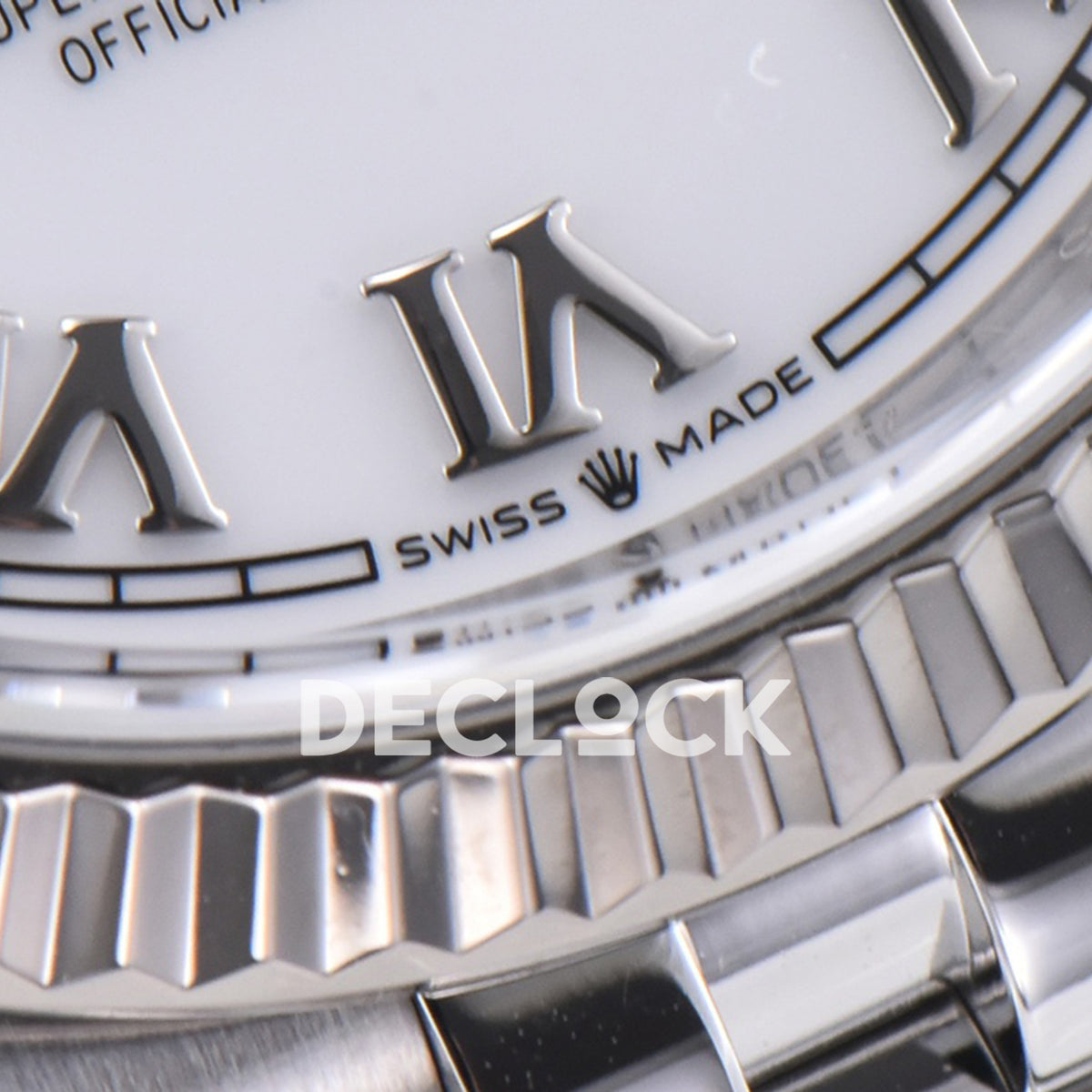 Rolex Datejust 36 126234 White Roman Jubilee — κάτω μέρος καντράν