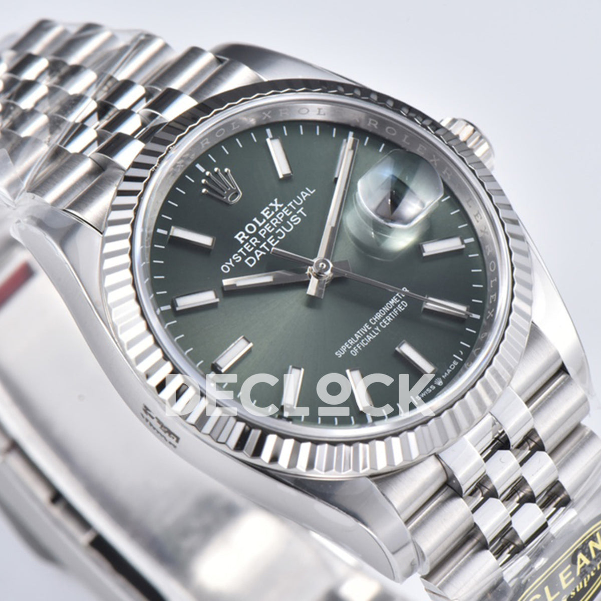 Rolex Datejust 36 126334 Mint Green Stick Jubilee — λοξή όψη