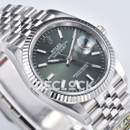 Rolex Datejust 36 126334 Mint Green Stick Jubilee — λοξή όψη