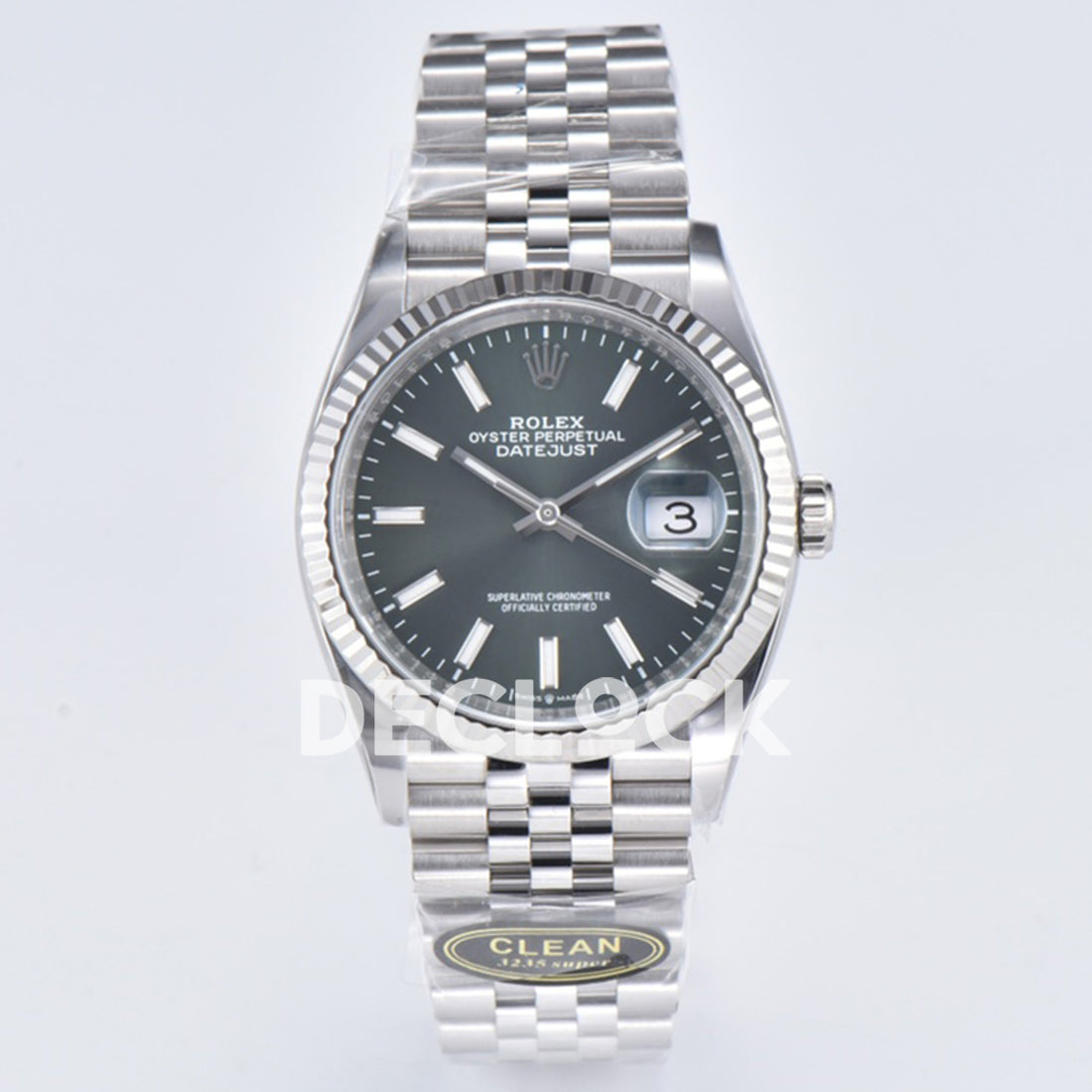 Rolex Datejust 36 126334 Mint Green Stick Jubilee — μπροστινή όψη 126334