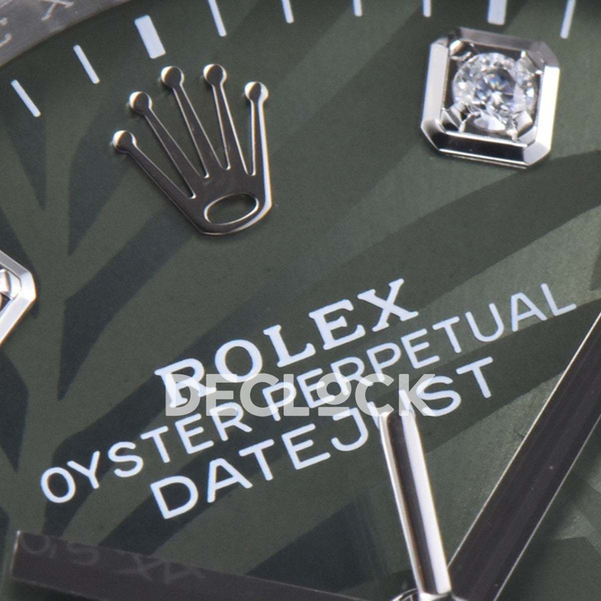 Rolex Datejust 36 126334 Olive Green Palm Diamond Jubilee — μοτίβο καντράν