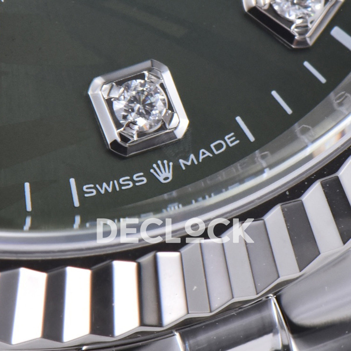 Rolex Datejust 36 126334 Olive Green Palm Diamond Jubilee — διακοσμητικοί δείκτες