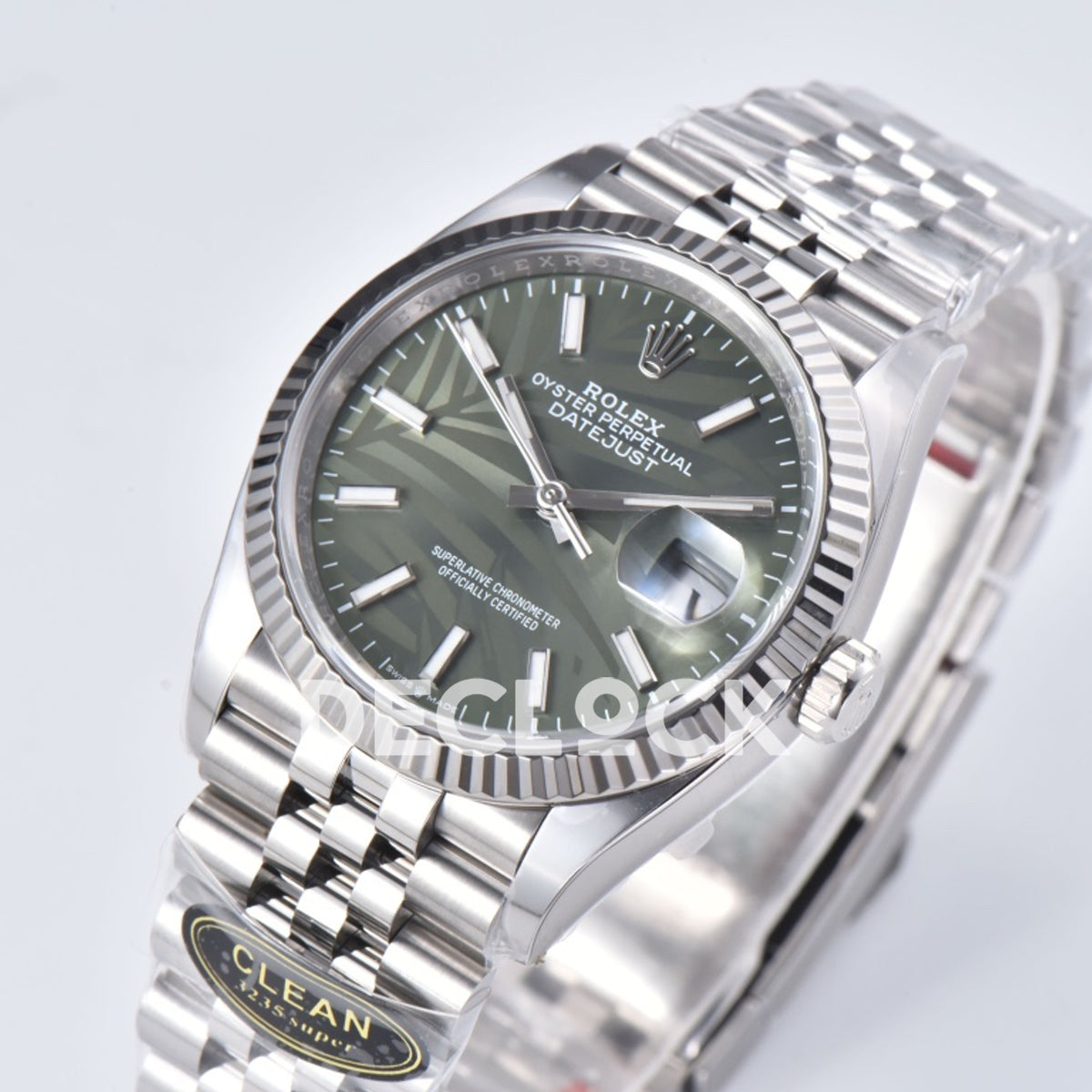 Rolex Datejust 36 126334 Olive Green Palm Stick Jubilee — λοξή όψη
