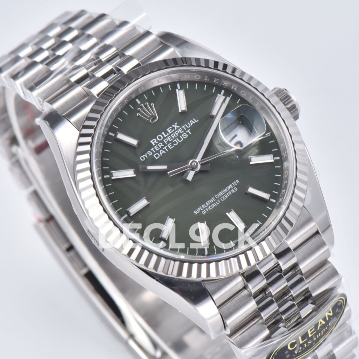 Rolex Datejust 36 126334 Olive Green Palm Stick Jubilee — προφίλ καντράν