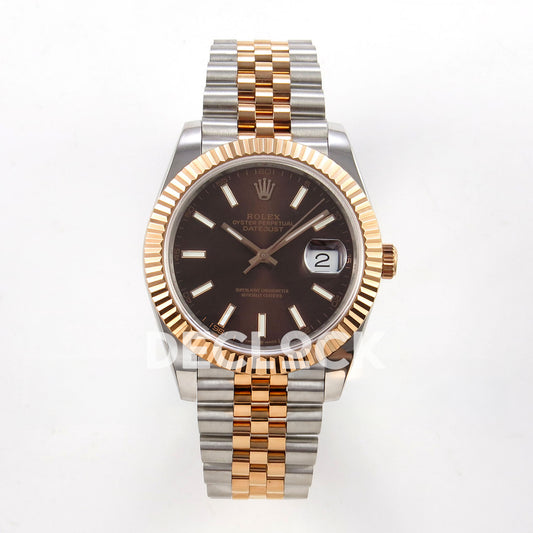 Rolex Datejust 41 126331-0002 Chocolate Stick Jubilee QF JH3235 Free Sprung replica - front