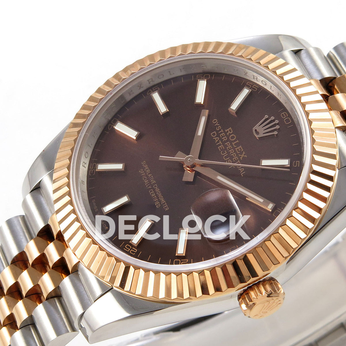 Rolex Datejust 41 126331-0002 Chocolate Stick Jubilee QF JH3235 Free Sprung replica - dial angle right