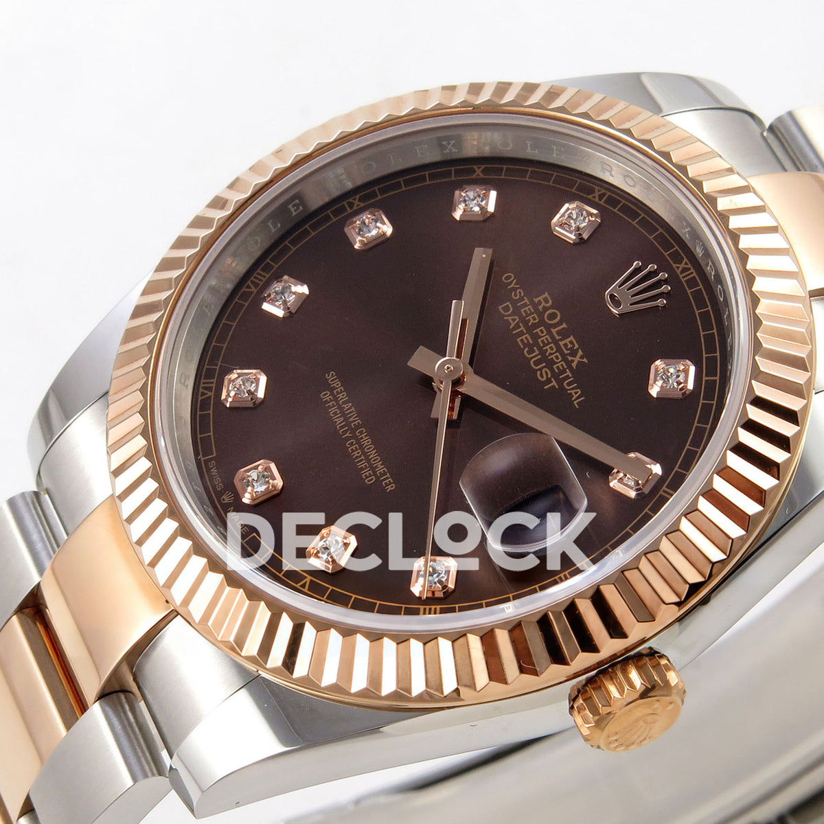Rolex Datejust 41 126331-0003 Chocolate Diamond Oyster QF JH3235 Free Sprung replica - dial angle right