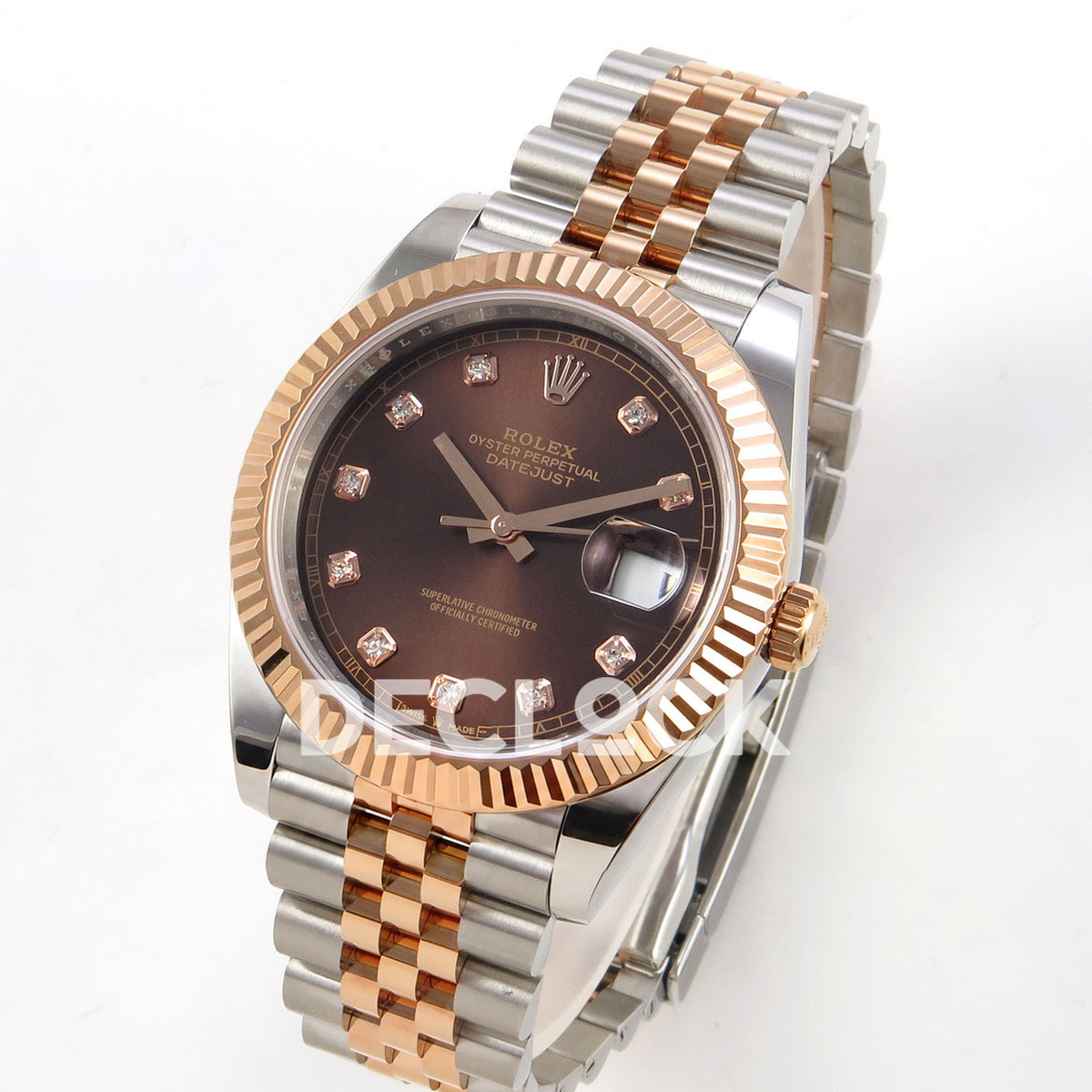 Rolex Datejust 41 126331-0004 Chocolate Diamond Jubilee QF JH3235 Free Sprung replica - three quarter