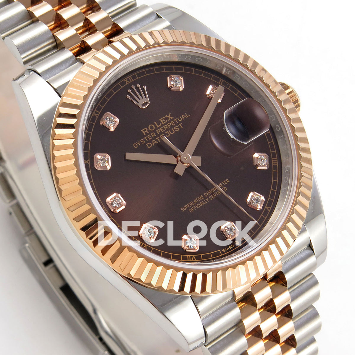 Rolex Datejust 41 126331-0004 Chocolate Diamond Jubilee QF JH3235 Free Sprung replica - dial angle left