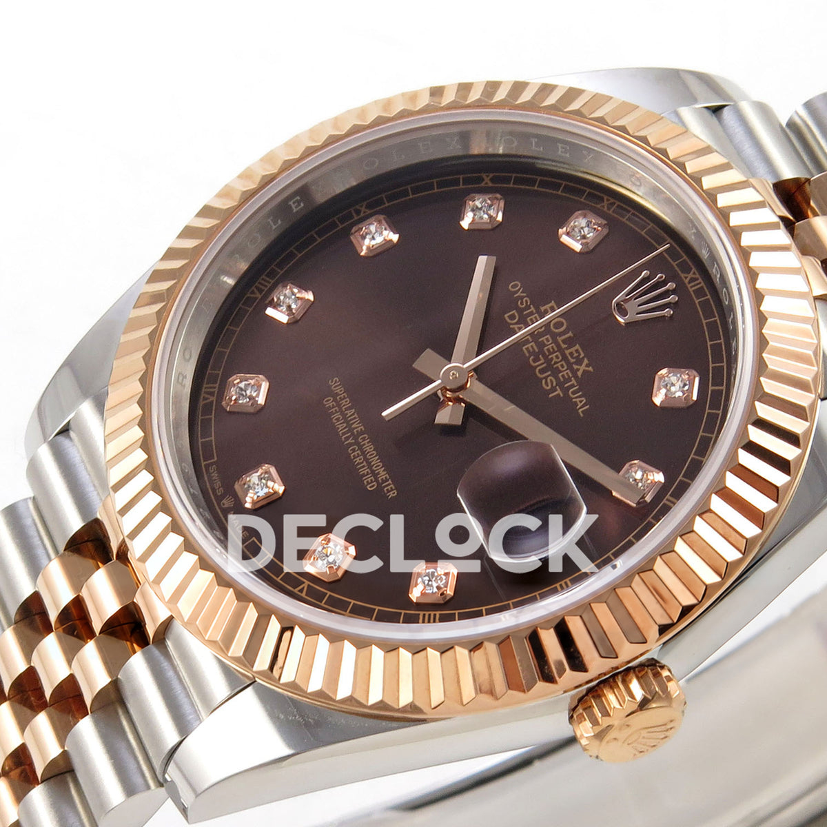 Rolex Datejust 41 126331-0004 Chocolate Diamond Jubilee QF JH3235 Free Sprung replica - dial angle right