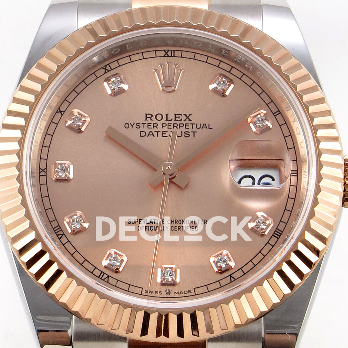 Rolex Datejust 41 126331-0007 Sundust Diamond Oyster QF JH3235 Free Sprung replica - dial closeup